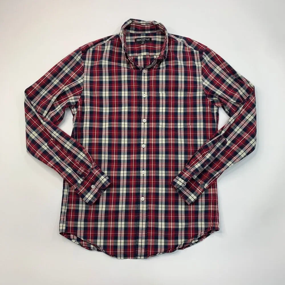 J Crew Flex Shirt Men S Small Multi Plaid Cotton Stretch Long Sleeve Button Down